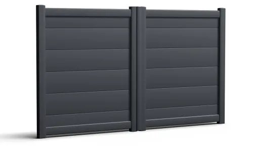 portail en aluminium frissel battant noir Prefalu