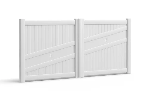 portail en aluminium lispach battant blanc Prefalu