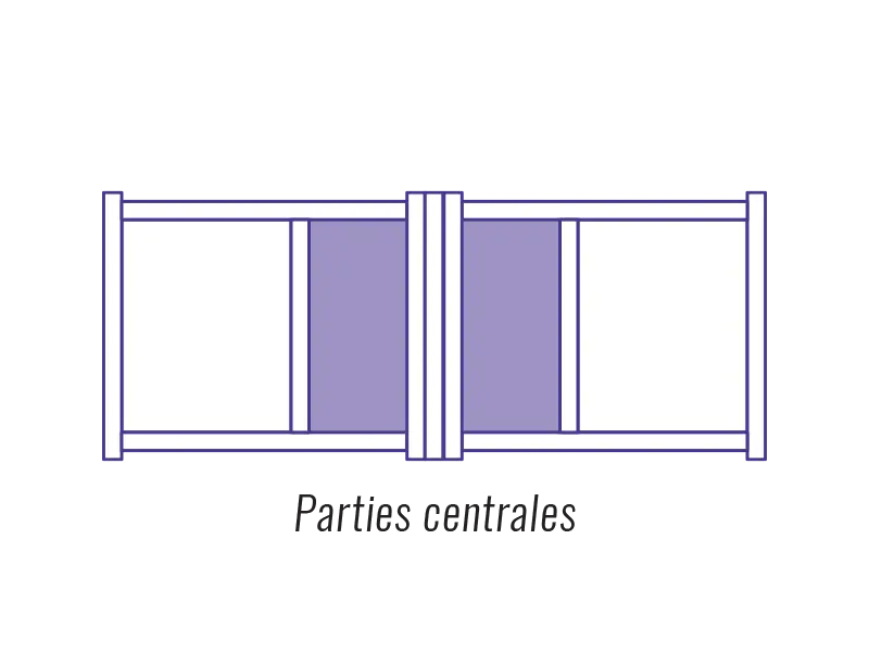 Décoration de toutes les tôles avec traverse intermédiaire en biais
